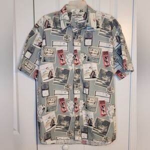 Boca Classics Club Mens Golf Theme Button Down Shirt Size L